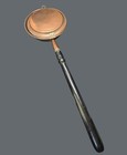 Antique Copper   Wood Bed Warmer With Engraved Floral Design Long Handle Vl4059
