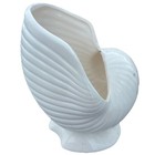 Vintage White Pottery Sea Shell Nautical Beach Coastal Decor Conch Planter Usa
