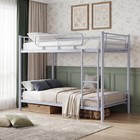 Heavy Duty Twin Over Twin Metal Bunk Bed Frame W ladder For Kids Adult Bedroom