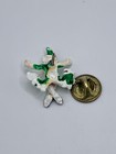 Vtg Notre Dame Irish Leprechaun Open Arms Shamrock Clover Enamel Lapel Pin Green