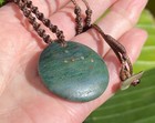 Nz Aotea Kyanite Fuschite 18k Gold Matariki M  ori Kopae Disk Pendant Necklace