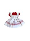 Vintage 1960 Red Nanette Childs Dress With White Pinafore  Size 2 