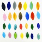 Diy Glass Mosaic Tiles  100 Pieces Assorted Size And Colors Stained Glass Petal