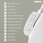 Electric Heated Bidet Seat For Elongated Toilet With Contemporary Lid In  White