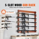 Gun Rack 5-slot Wood Gun Rack Wall Mount Gun Display Rack Holds 5 Rifles