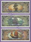 2007 Eb Ef Ee  1 Disneyland Pirates Disney Dollars Potc All 3 Dl Minted Potc