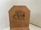 Vtg Macomb Il Souvenir 3 Little Pigs Decorated Pyrography Wooden Doll Chair