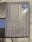 Living Colors Two Lyric Window Panels 37x84 White gray New In Package