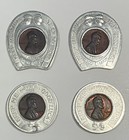 4 Diff  Encased 1960d Cents Manufacturer Sample Your Ad On This Side