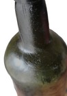 Early Hand   blown Black Glass Bottle W  Twist   Deep Push   up  No Pontil C 1830