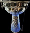 Vintage Doumbek Metal Nickel Darbuka Hand Engraved Drum 13 Inches Tall