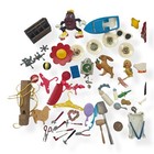 Junk Drawer Lot Of Vintage Toys -trinkets- Pins- Game Pieces- Lots - I Spy 1980s