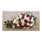 Burgundy Ivory White Bridal Bouquet Sola Wood Cascade Artificial Wedding Flowers