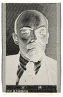 Vladimir Lenin Portrait Vintage 1950s Woven Silk Made In China -size 3 5  X 5 5 