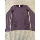 New Balance Purple Seamless Long Sleeve Workout Top Thumbholes Womens Large
