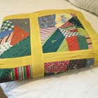 Vintage Handmade Colorful Crazy Quilt Patchwork With Feed Sack Fabric-full Size