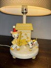 Vintage Wooden Nursery Originals Lamp Baby Yellow Hey Diddle Diddle Cow Mouse