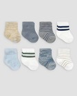 Carter s Just One You Baby Boys  two Bundled 8pks  Striped Crew Socks 0-3m