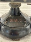 Antique Ohaus 2 Kilo Balance Scale - Cast Iron W Milk Glass Trays