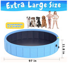 Foldable Dog Pool With Sprinkler  97 In Extra Large Dog Swimming Pool