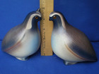 Vintage Ceramic Quail Figurines California Pottery Ca Estate Mcm Pair Set 2