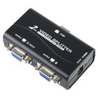 1 Pc To 2 Monitor 2 Port Vga Svga Video Lcd Splitter Box Adapter W  Power Cable