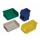 Hang   Stack Storage Bin  Polypropylene  Blue  4 In H  4 1 8 In W  10 7 8 In L