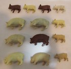 Marx Farm Playset Vintage Lot Of 13 Pig Figures Pigs Piglets 1960 s Animals