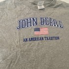 John Deere Gray Agriculture Graphic T-shirt Size L Made In Mexico