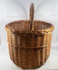 European Market  Wicker Basket Vintage Large Handle