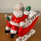 Vtg Relco Ceramic Santa In Sleigh Figurine Planter Japan Christmas
