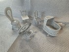 Vintage White Wire Wicker Dollhouse Furniture Set 5pcs Alice Lacy
