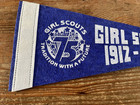 Vintage Girl Scouts Pennant 75th Anniversary 1912 - 1987 Felt Sign 12  Scouting