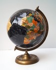 12  Black World Glob Map Vintage Style School Decor Earth Oceans Gift For Kids