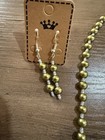 19    Handmade Necklace Earrings Set Green Glass Beads Opaque Seed Beads New Nwot