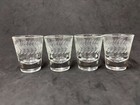 Vintage Laurel Leaf Shot Glasses  Set Of 4 Clear Glass Anchor Hocking