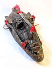 Hand Carved Hammered Tin Mask Vintage African Tribal Mande People Funeral Mali