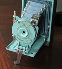 Vintage 1930s Kodak Petite Camera Art Deco Original Bellows Green Carry Case