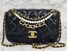 Chanel Makeup Black Quilted Chain Accent Shoulder Bag - Vip Gift