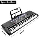 Digital Music Piano Keyboard - Portable Electronic Instrument W Stand - 61 Key