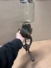 Antique Wall Mounting Arcade Cast Iron Coffee Grinder Glass Crystal No 3 Jar