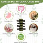Kathson 6 Pcs Bunny Chew Toys  Organic Bamboo  Alfalfa - Teeth Grinding   Treat