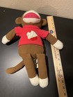 Dan Dee Brown Sock Monkey Plush Stuffed Animal Pink Cupcake Shirt 16  Tall