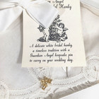 White Linen Lace Handkerchief Hankie Womens Wedding Guardian Angel Pin Gift Box