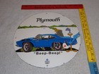 Vintage 1967 Plymouth Road Runner 11 3 4  Porcelain Metal Car Gasoline Oil Sign 