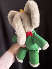 Vintage Babar Elephant Plush Eden Toys 1977 King Crown Green Suit Korea