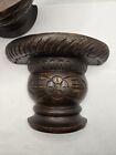 Antique Hand Carved Mahogany Corbel Wall Shelf Pair