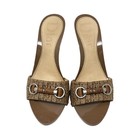 Christian Dior Vintage Trotter Monogram Sandals Heels  36 5-37 Beige 902433