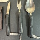 Vintage Folding Camping Utensil Set Knife Fork Spoon Pocket Camp Kit