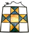 Vintage Stained Glass Hanging Sun Catcher Art Glass